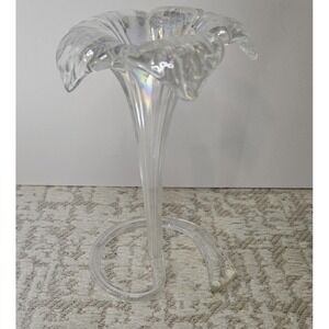 Beautiful Hand Blown Flower Vace 7"‎ Tall  5" W